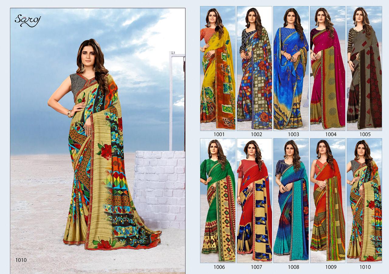Saroj Megha Letest Fancy Designer 60 Gm Georgette Printed Saree Collection
